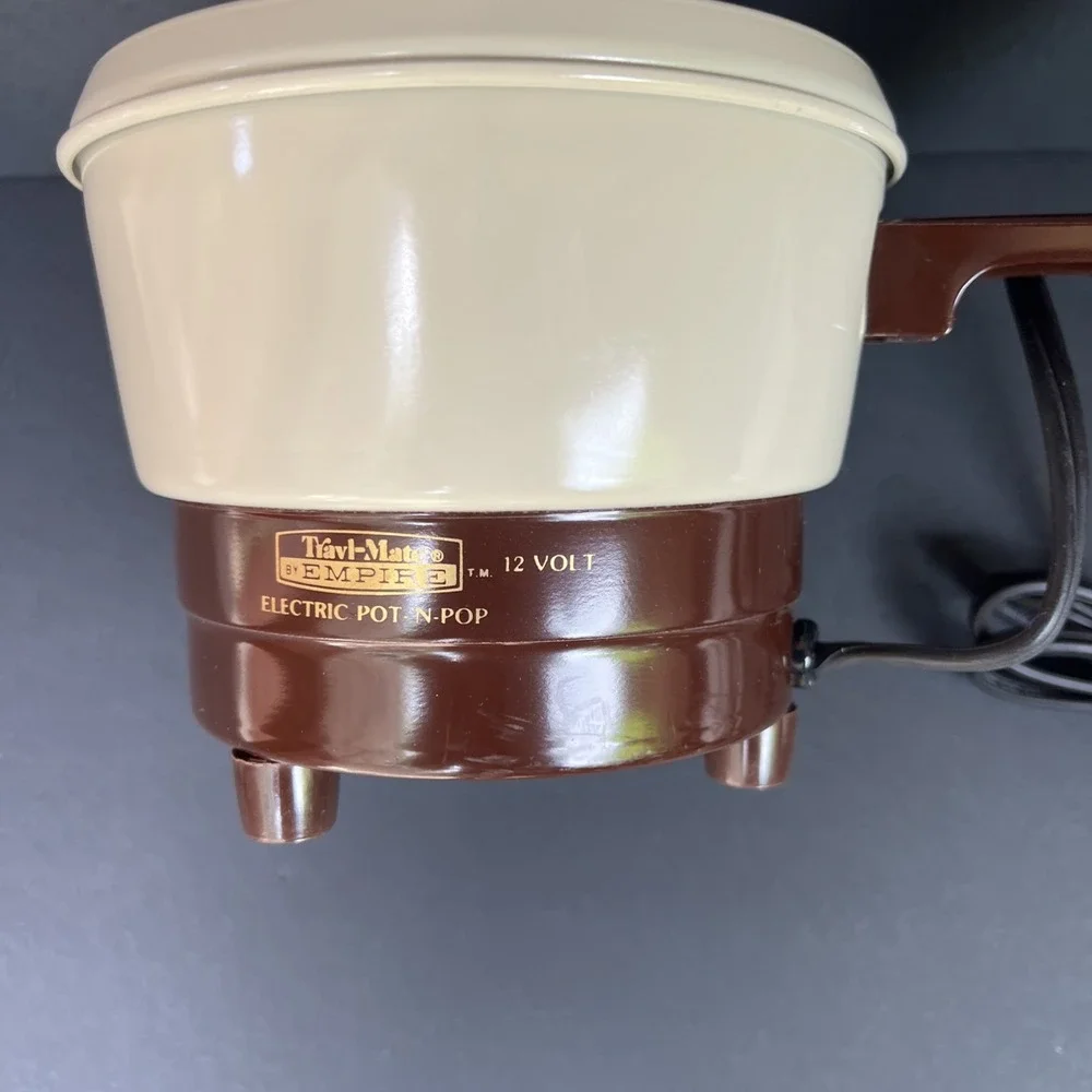 VTG Empire Travl Mate Pot 'n Pop 12V Saucepan NOS Complete Box +Receptacle